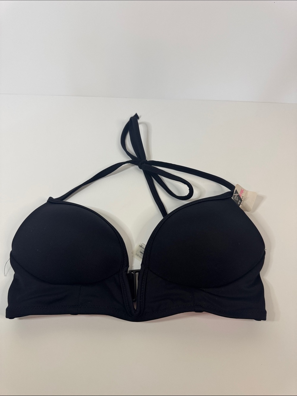 PINK Victoria's Secret Black Halter Bikini Top XS NWT